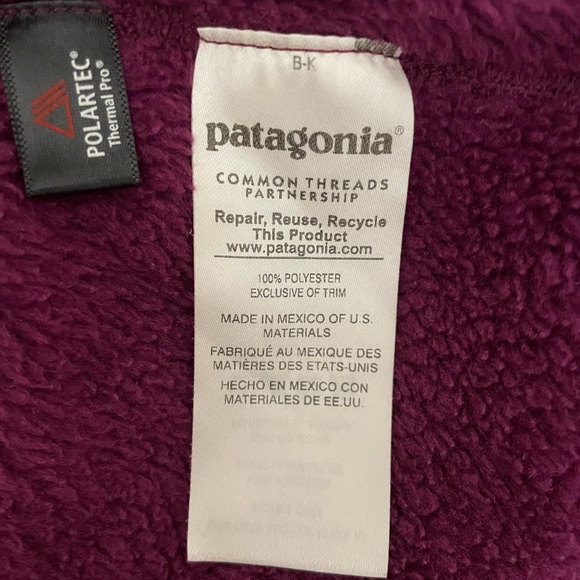 Patagonia 1/4 pullover jacket Front Pockets High Neckline Plum Purple Size S - Picture 5 of 6